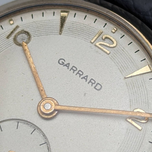 1955 British vintage Garrard K9 solid gold case gentleman's watch works well in box